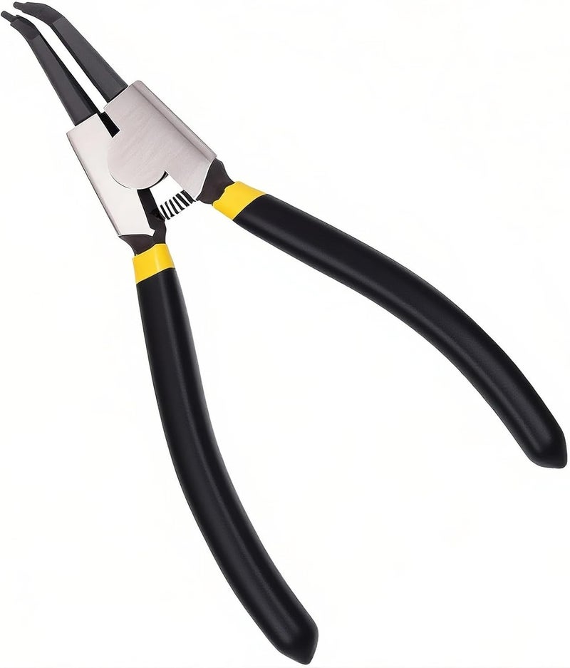 BJDSI Bent External Snap Ring Pliers 9 inch,Internal Spring,Anti-Rust,Head Size:0.08". - Image 1